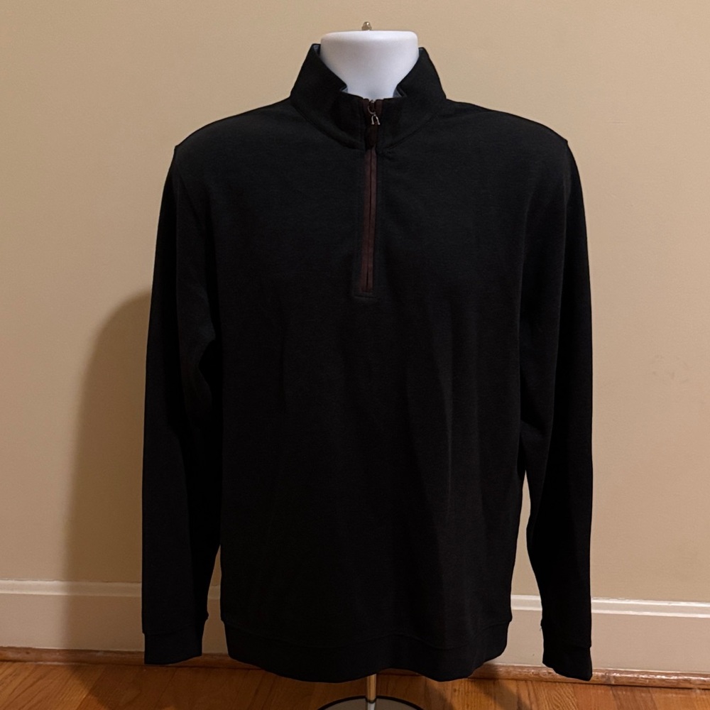 Sharp Lad Brewster Quarter Zip Pullover Jacket in Coal Heather